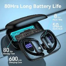 Wireless Ear-Hook Sports Earbuds - 80 Hours Playtime, Dual LED - Photo 4