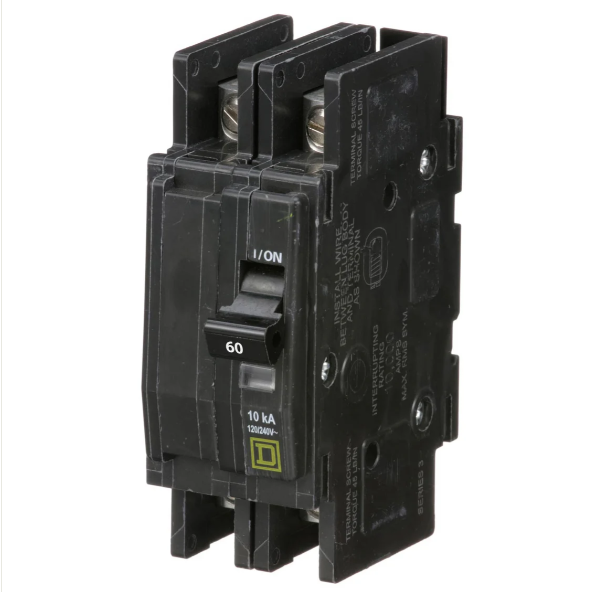 DISJONCTEUR SQUARE-D 2 POLE 60A BOLT-ON ET 8 TERMINAL NEW QOU260