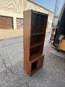 Free delivery used Vintage Dark Wood Shelving Unit - Photo 2