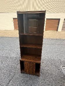 Free delivery used Vintage Dark Wood Shelving Unit - Photo 3