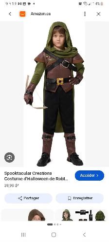 Costume Robin in wood 7- 10years