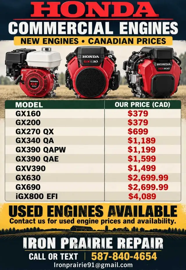 riding mower/zero turn used and new engines