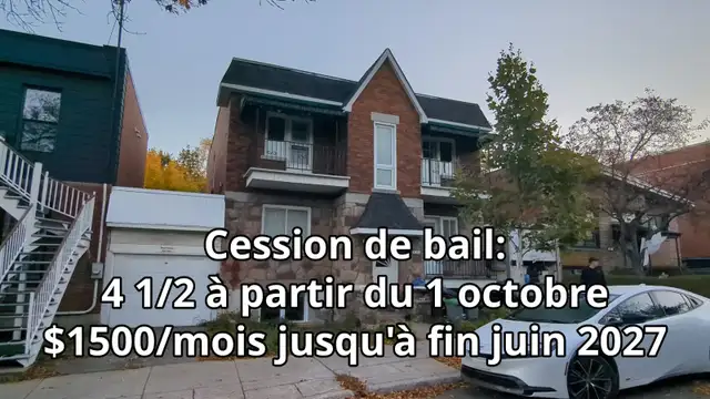 CESSION DE BAIL - 4 1/2 près du metro Jarry (1 nov.)
