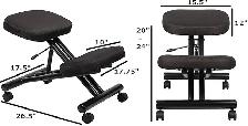 Ergonomic Kneeling Chair Steel frame Knee Stool in Black Fabric - Photo 3