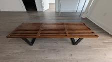 George Nelson Platform Bench - Walnut / Natural - Photo 5