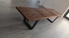 George Nelson Platform Bench - Walnut / Natural - Photo 7
