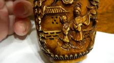 Rare Antique flacon à tabac chinois ancien, sculpté à la main - Photo 5