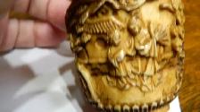 Rare Antique flacon à tabac chinois ancien, sculpté à la main - Photo 6