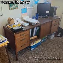 Straight Office Desk Credenza w/ Door, Drawer Storage