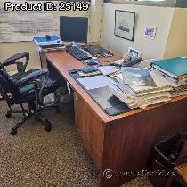Straight Office Computer Desk w/ Dual Drawer Storage