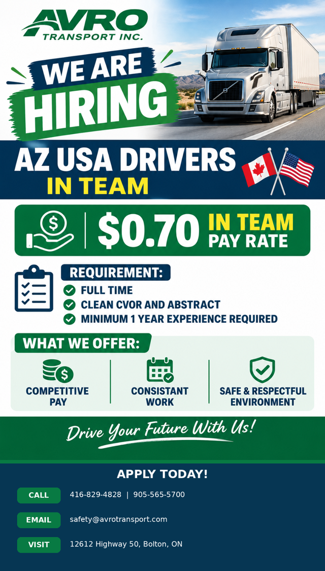 HIRING AZ USA DRIVERS IN TEAMS