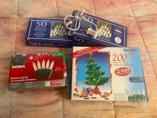 Mini ampoules neuves d'int.bte50, 8$ch. bte100:12$, bte200:15$