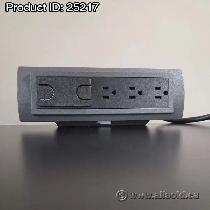 Grey & Black Desktop Mounted Clamp-On 3 Port Power Unit - Photo 2