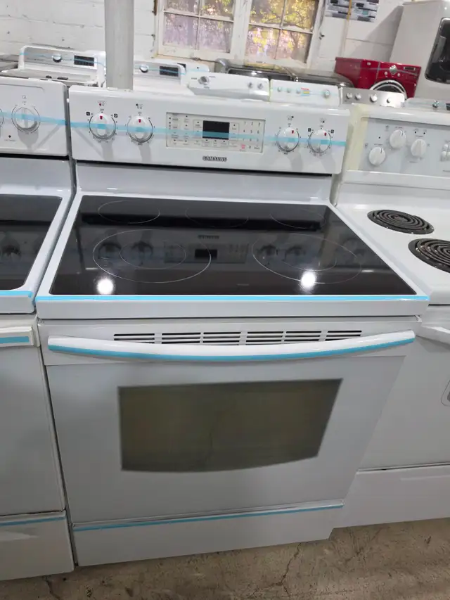 Samsung 30' White Electric Glass Ceramic Top Stove Oven Range