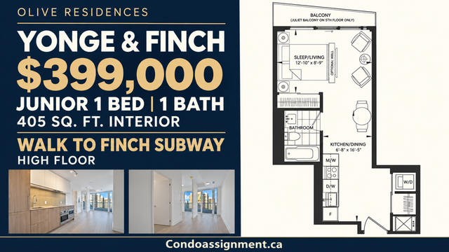 $399K 1 Bed 1 Bath | High Floor | Yonge