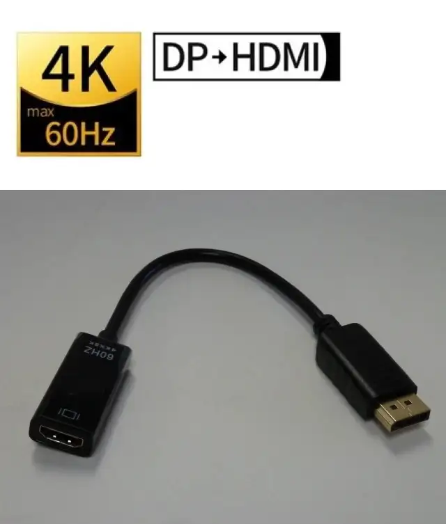 DisplayPort to HDMI 2.0 Cable Adpater (M-F) 4K 60Hz