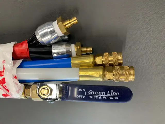 Brass ball valves, hoses, and fittings—primarily used for convey