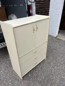 Free delivery used Cream Armoire with Three Drawers