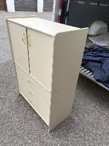 Free delivery used Cream Armoire with Three Drawers - Photo 3