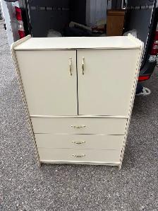 Free delivery used Cream Armoire with Three Drawers - Photo 5