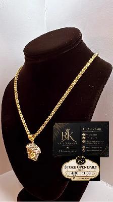10k yellow gold chain & pendant R 65 - Photo 3