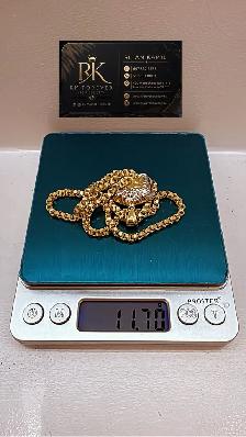 10k yellow gold chain & pendant R 65 - Photo 5