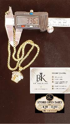 10k yellow gold chain & pendant R 65 - Photo 6