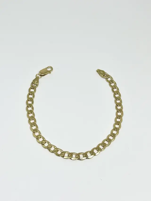 10k Curb Link Mens Bracelet