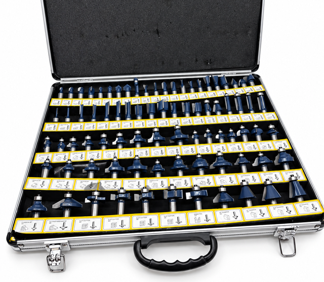 NEIKO 10115A 80-Piece Tungsten Carbide Router Bit Set 1/2' Shank