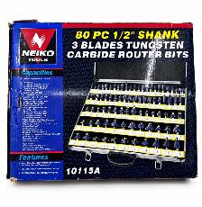 NEIKO 10115A 80-Piece Tungsten Carbide Router Bit Set 1/2' Shank - Photo 4