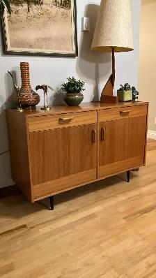 Mid century. TEAK TECK. Buffet, bahut disques vinyles, bar, comm - Photo 2