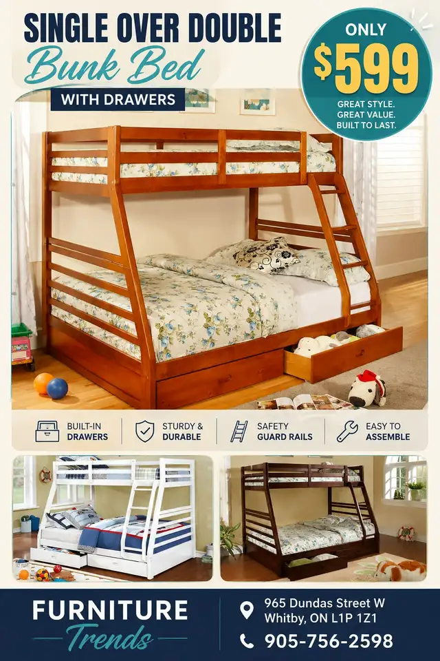 Furniture Trends Single Over Double Bunk Bed