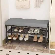 Brand New Modern Black Metal Shoe Storage Bench Special $49 - Photo 5