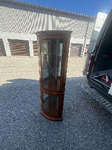 Free delivery used Wooden Corner Curio Cabinet - Photo 6