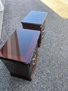 Free delivery used Pair of Mahogany Finish Bedside Tables - Photo 4