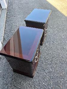 Free delivery used Pair of Mahogany Finish Bedside Tables - Photo 6