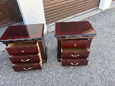 Free delivery used Pair of Mahogany Finish Bedside Tables - Photo 7