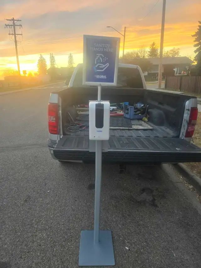 Hand sanitizer on floorstand