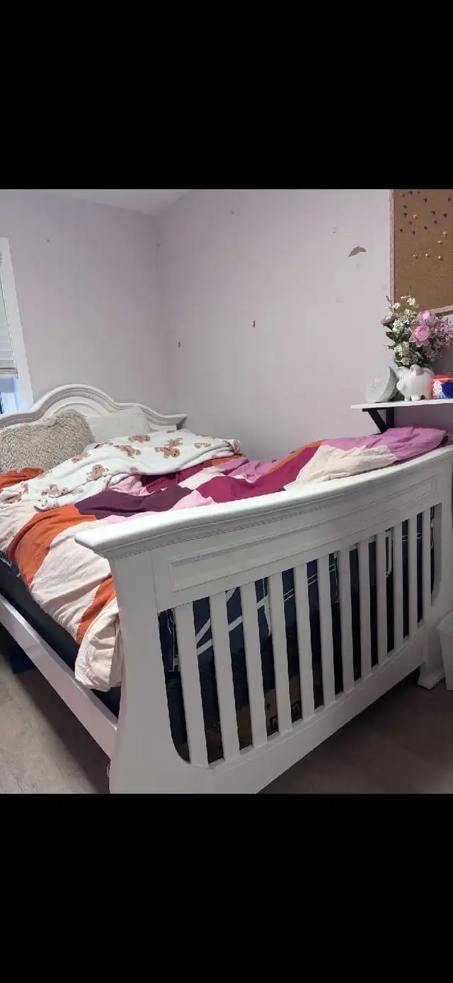 Girl's double bed frame solid wood