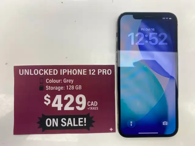 UNLOCKED IPHONE 12 PRO (128 GB-SPACE BLACK) SALE 780-456-6675