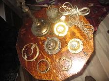 ANTIQUE VINTAGE 2 1/4'GLASS SHADES BRIDGE LAMP CEILING FIVTURES - Photo 6