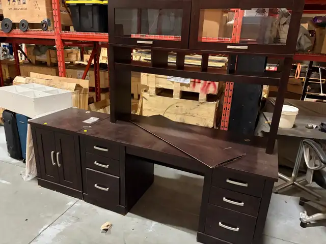 computer desk with cabinet
