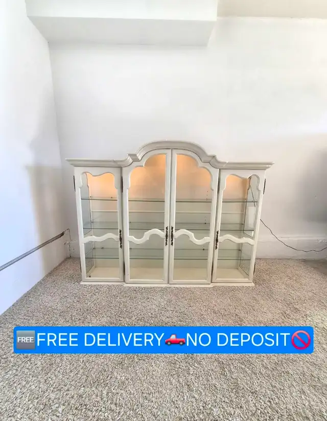 FREE DELIVERY Real Wooden China Cabinet Hutch / Curio Cabinet
