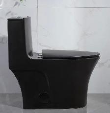 One Piece, Dual Flush Matte Black Round Toilet  - Clearance!