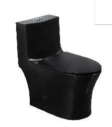 One Piece, Dual Flush Matte Black Round Toilet  - Clearance! - Photo 2