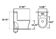 One Piece, Dual Flush Matte Black Round Toilet  - Clearance! - Photo 3