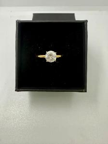 Women's 14K Solitaire Ring w Cubic Ziconia~Size 6