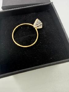 Women's 14K Solitaire Ring w Cubic Ziconia~Size 6 - Photo 3