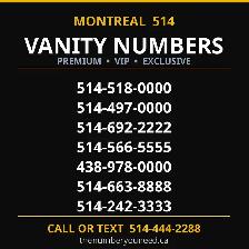Exclusive premium vanity vip Montreal 514 phone numbers for sale