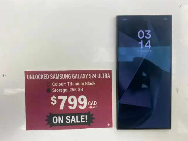 UNLOCKED SAMSUNG S24 ULTRA (256 GB-BLACK) SALE 780-456-6675